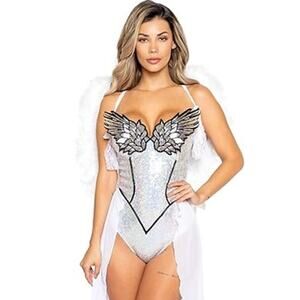 NEW Roma Silver Angel of Desire Sexy Halloween Costume Size Small